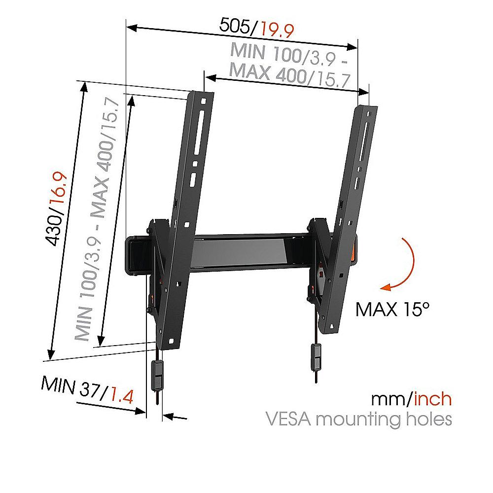 Vogels WALL 2215 Wandhalterung - VESA 100x100 bis 400x400 mm schwarz