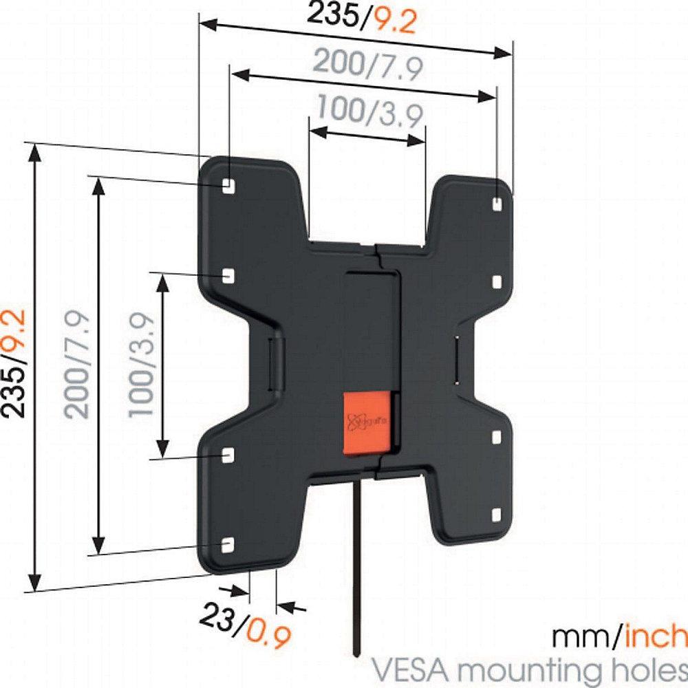 Vogels WALL 3105 Wandhalterung - VESA 100x100 bis 200x200 mm schwarz