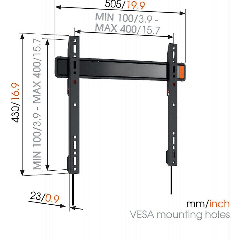 Vogels WALL 3205 Wandhalterung - VESA 100x100 bis 400x400 mm schwarz