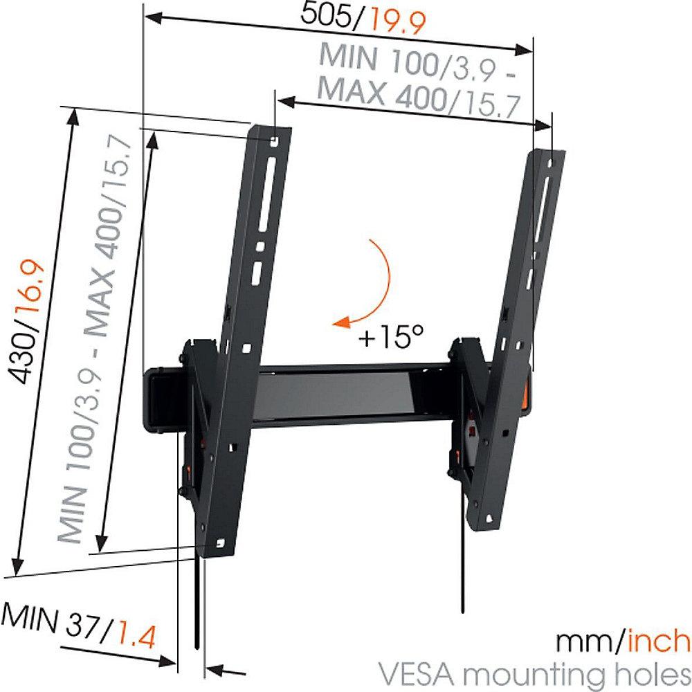 Vogels WALL 3215 Wandhalterung - VESA 100x100 bis 400x400 mm schwarz