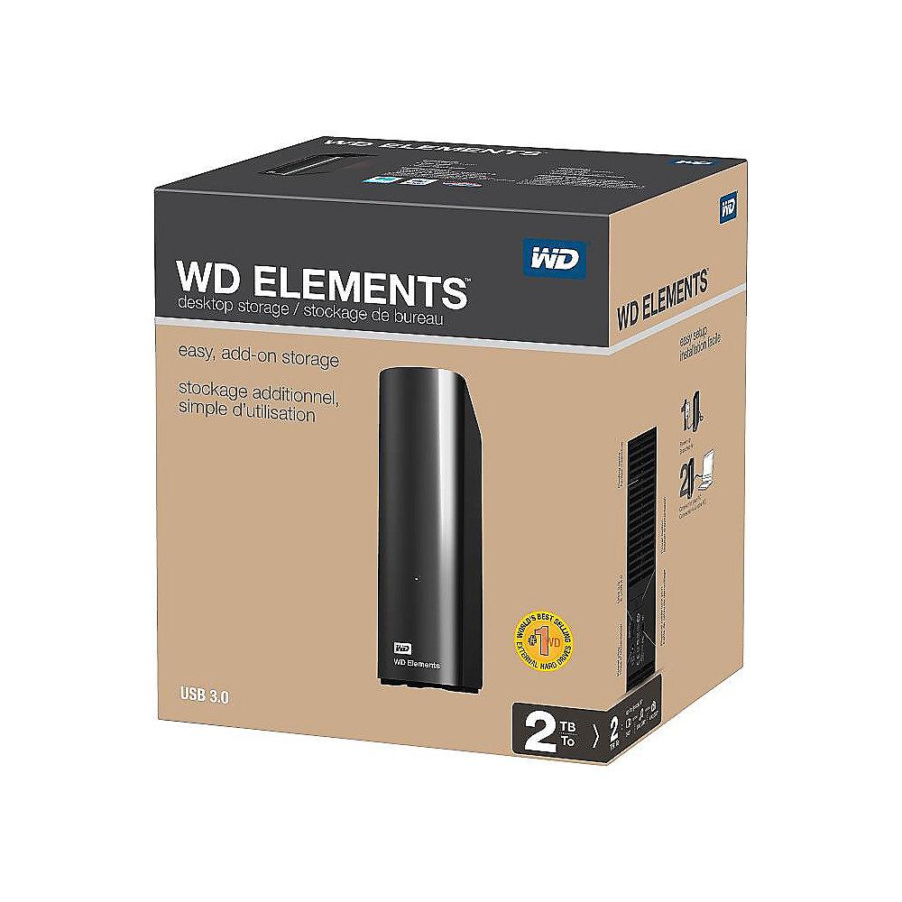 WD Elements Desktop USB3.0 Extern 2TB 3,5 Zoll Schwarz