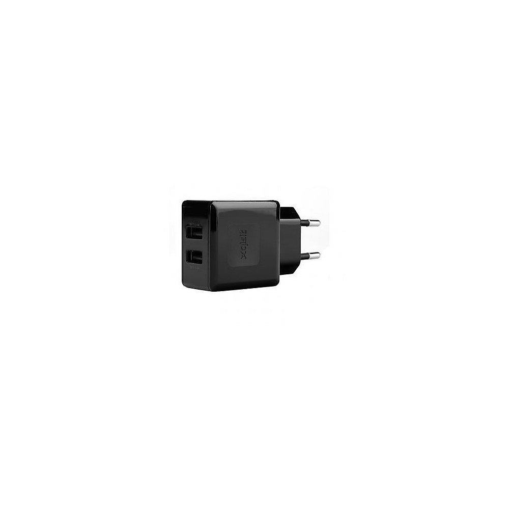 xqisit Dualer USB-Reiselader 3,4A, schwarz