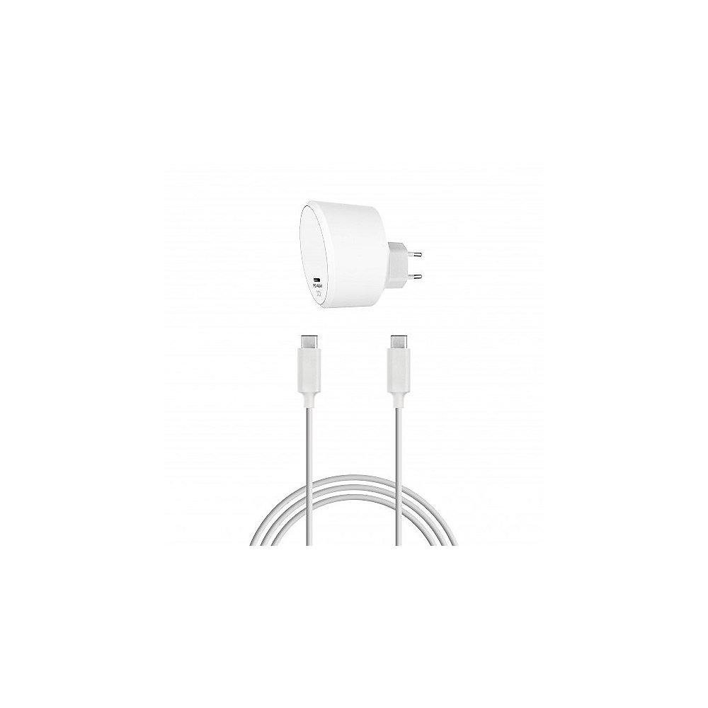 xqisit Reiselader 45W USB-C Power Delivery inkl. USB-C Kabel weiß