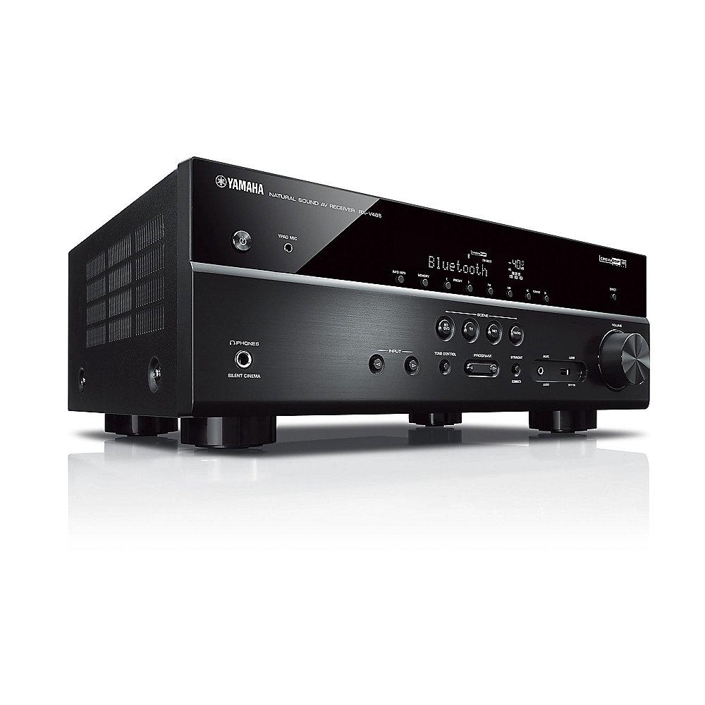 Yamaha Multiroom-Set RX-V485 5.1 AV-Receiver   WX-021 Lautsprecher WiFi schwarz