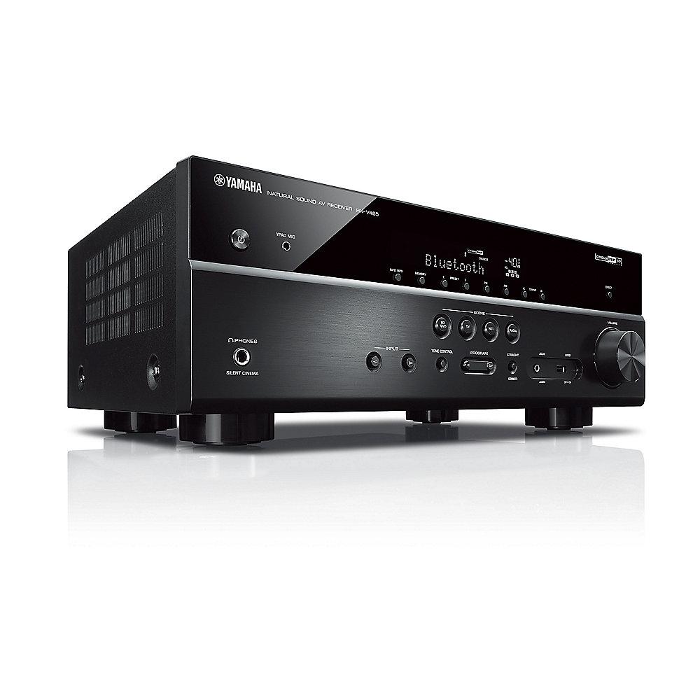 Yamaha MusicCast RX-V485 5.1 AV-Receiver 4K Bluetooth DLNA AirPlay WiFi schwarz, Yamaha, MusicCast, RX-V485, 5.1, AV-Receiver, 4K, Bluetooth, DLNA, AirPlay, WiFi, schwarz