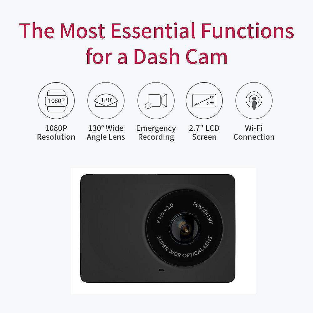 YI Compact Dash Camera mit Loop-Aufnahme und G-Sensor