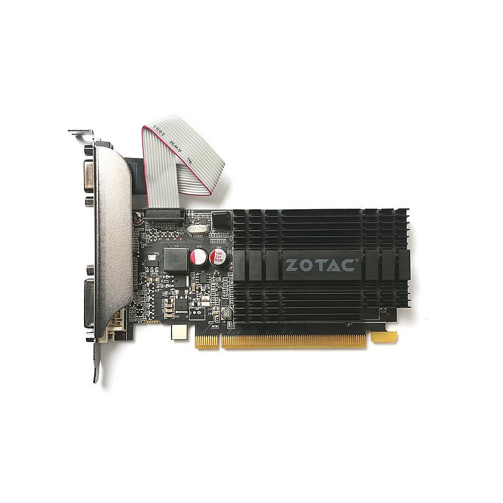 Zotac GeForce GT 710 1GB DDR3 Grafikkarte PCIe x1 DVI/HDMI/VGA LP, passiv