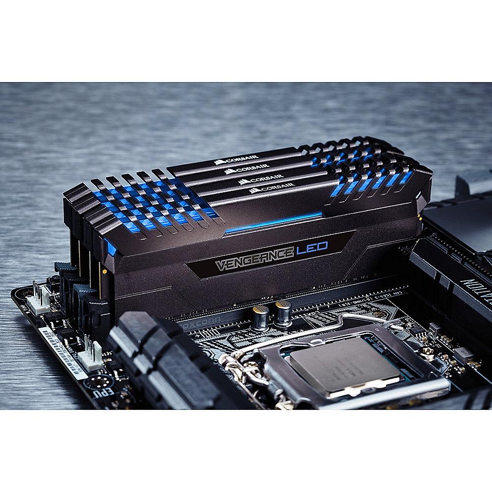 32GB (4x8GB) Corsair Vengeance LED Blau DDR4-3000 RAM CL15 (15-17-17-35)