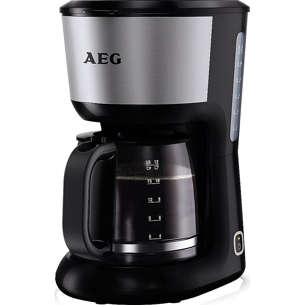 AEG KF 3700 Kaffeeautomat Perfect Morning Schwarz Silber