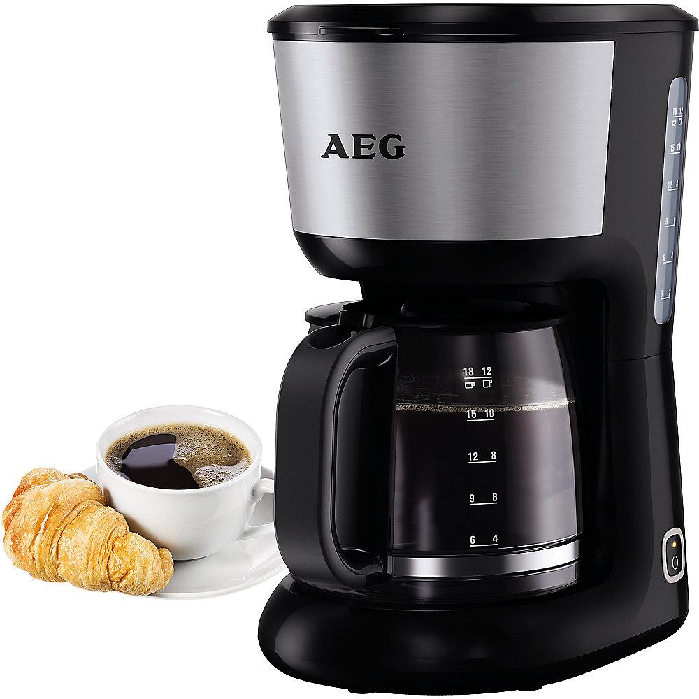AEG KF 3700 Kaffeeautomat Perfect Morning Schwarz Silber