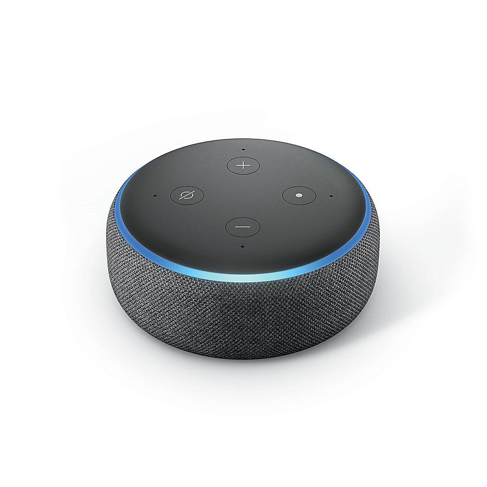 Amazon Echo Dot (3. Generation) - Doppelpack - Anthrazit Stoff, Amazon, Echo, Dot, 3., Generation, Doppelpack, Anthrazit, Stoff