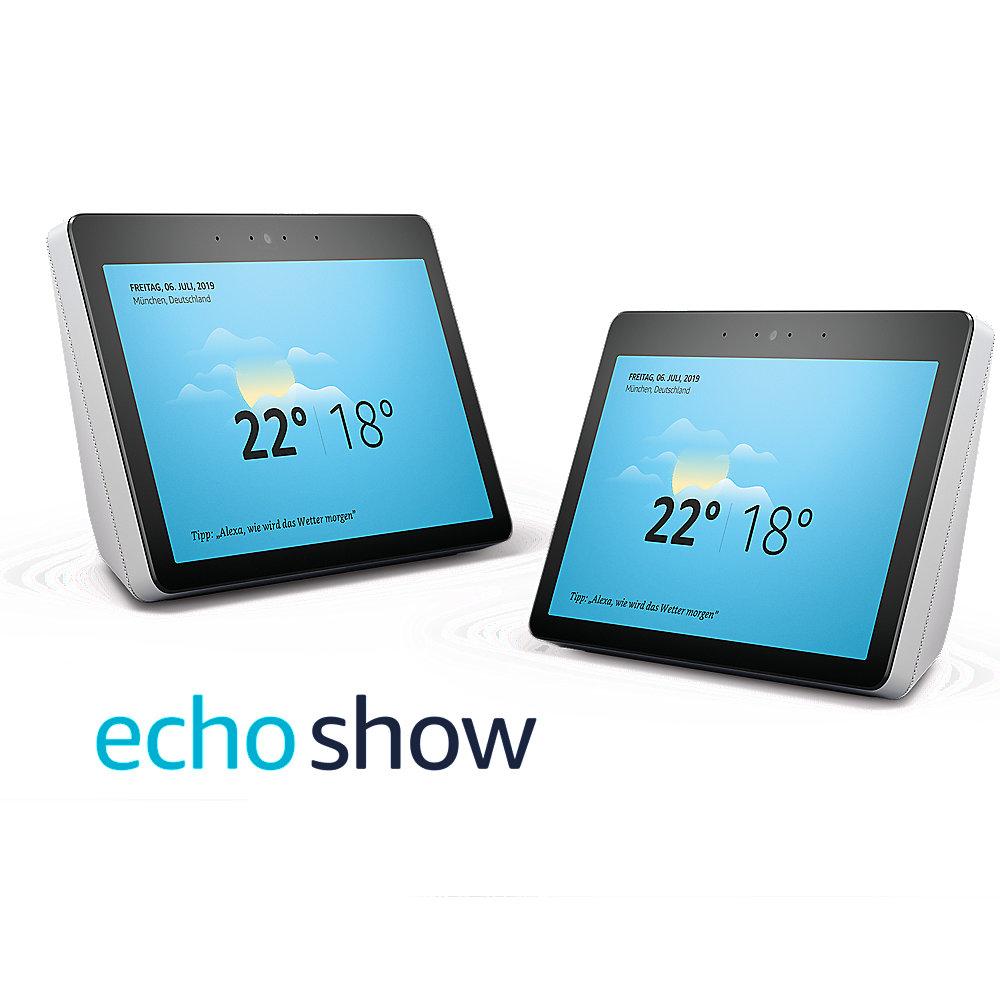 Amazon Echo Show (weiß) Premiumlautsprecher - Doppelpack, Amazon, Echo, Show, weiß, Premiumlautsprecher, Doppelpack