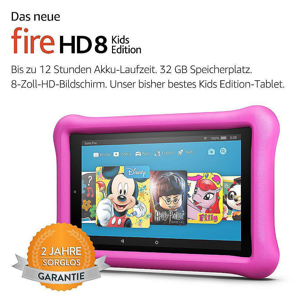 Amazon Fire HD 8 Kids EditionTablet WiFi 32 GB Kid-Proof Case pink