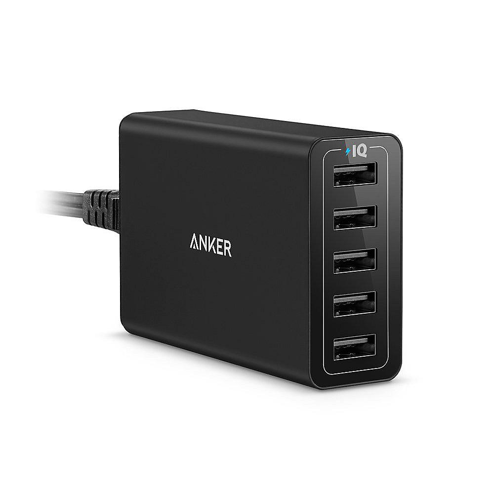 Anker AK-A2124312  PowerPort 5 Schwarz, Anker, AK-A2124312, PowerPort, 5, Schwarz