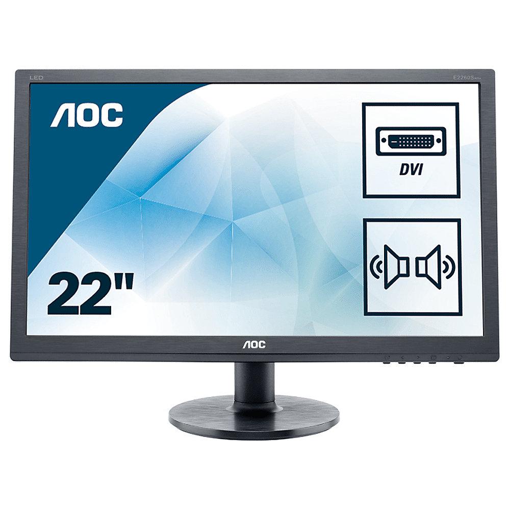 AOC E2275SWJ 54,6cm (21,5") Profi-Monitor 16:9 VGA/DVI/HDMI 2ms 250cd/m² 200M:1