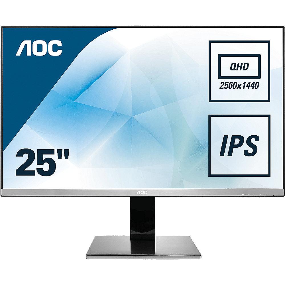 AOC Q2577PWQ 63,5cm (25") Profi-Monitor 16:9 HDMI/VGA/DVI/DP 5ms 350cd/m² 50M:1