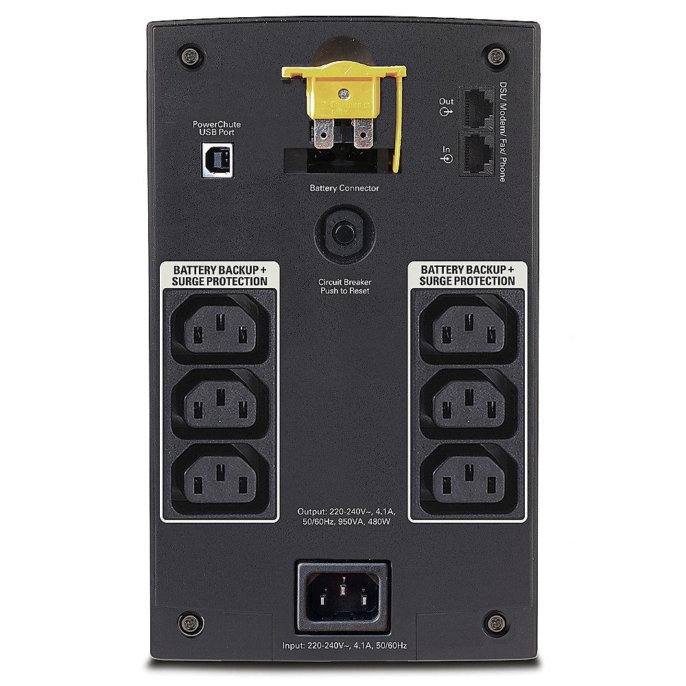 APC Back-UPS 950VA AVR 4-fach IEC Sockets (BX950UI), APC, Back-UPS, 950VA, AVR, 4-fach, IEC, Sockets, BX950UI,