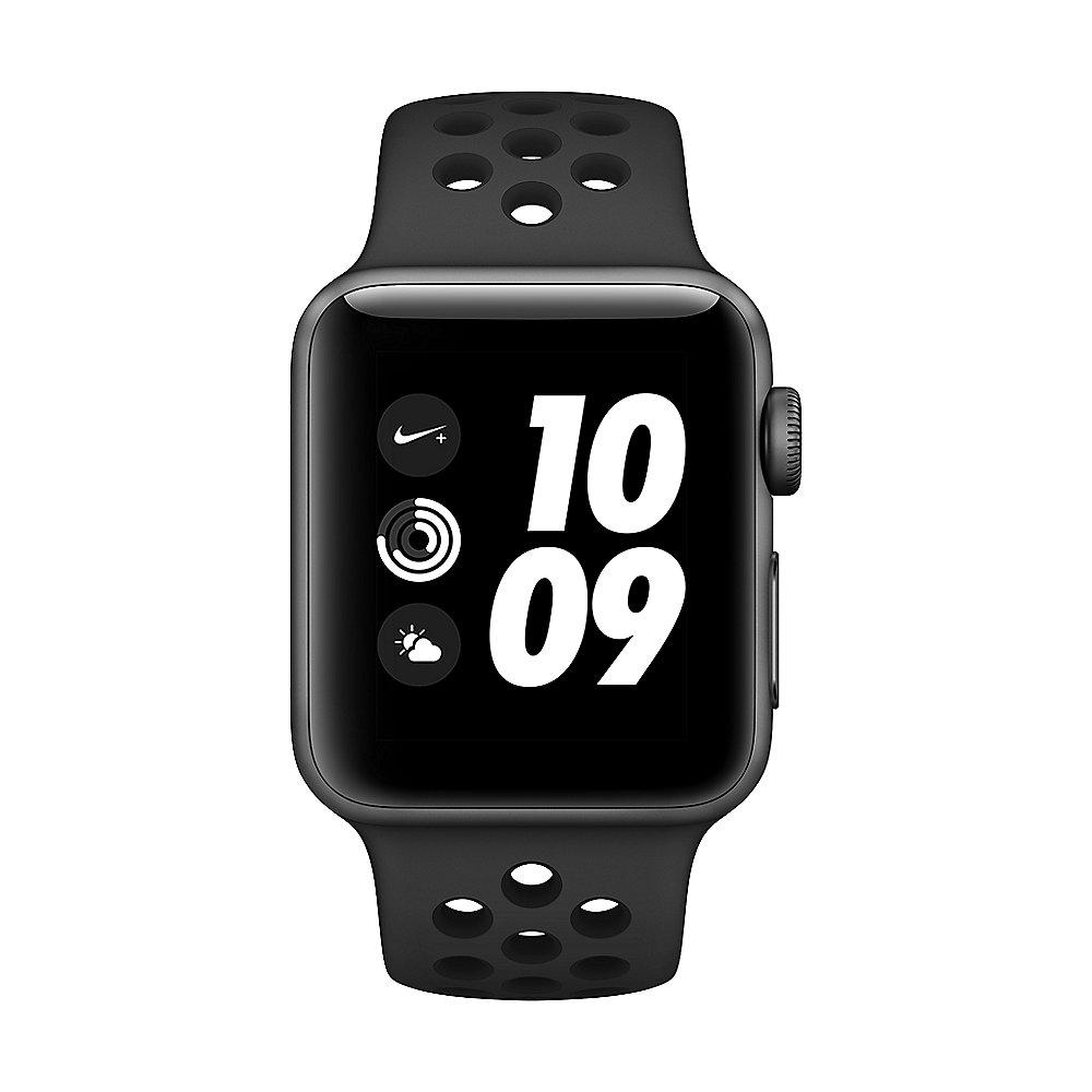 Apple Watch Nike  GPS 38mm Aluminiumgehäuse Space Grau Nike Sportarmband Schwarz