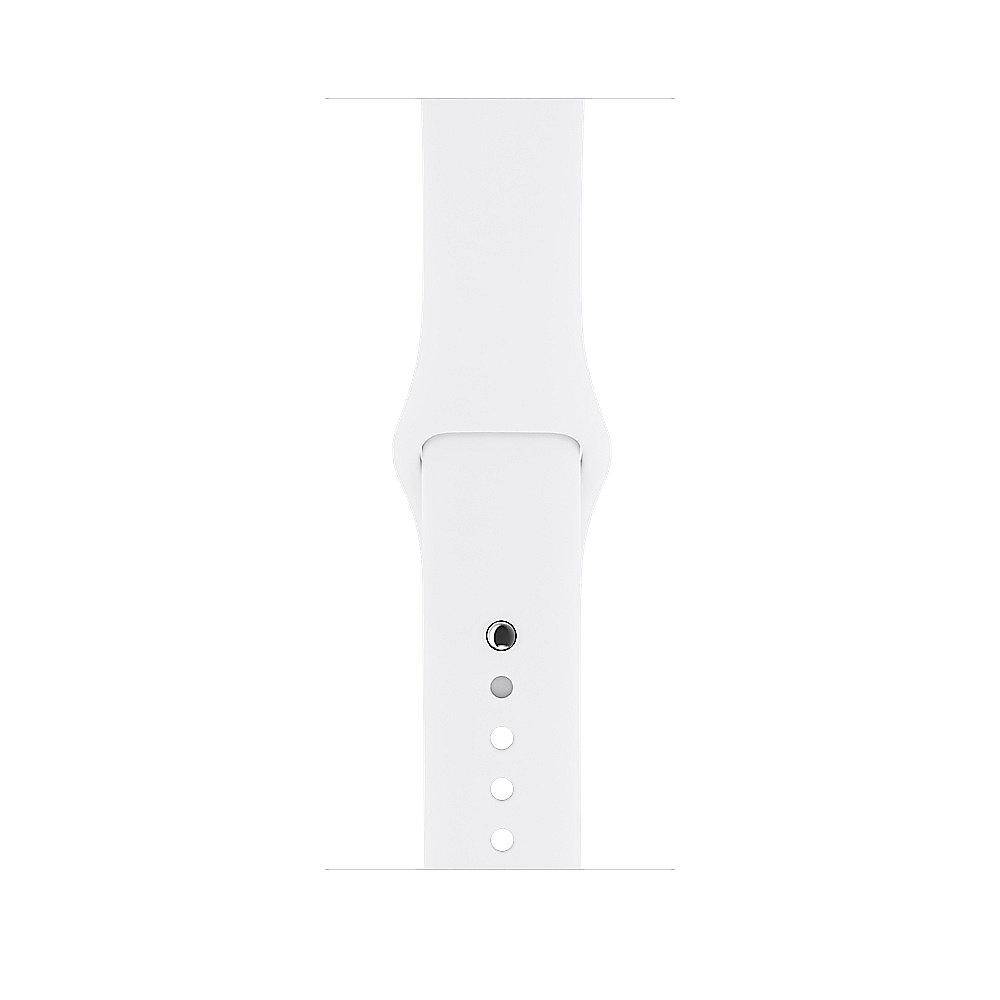 Apple Watch Series 1 38mm Aluminiumgehäuse Silber mit Sportarmband Weiß