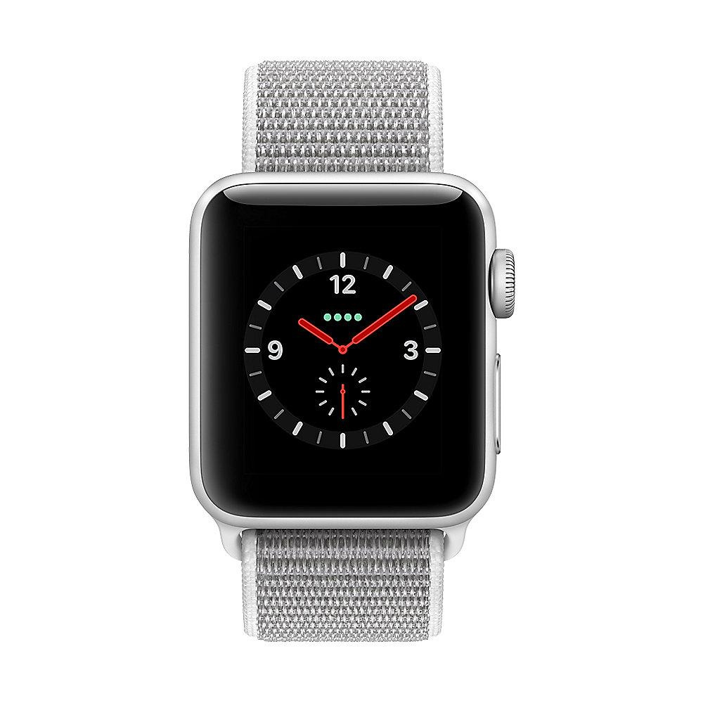 Apple Watch Series 3 LTE 38mm Aluminiumgehäuse Silber mit Sport Loop Muschel