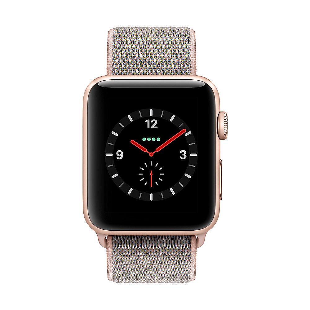Apple Watch Series 3 LTE 42mm Aluminiumgehäuse Gold mit Sport Loop Sandrosa