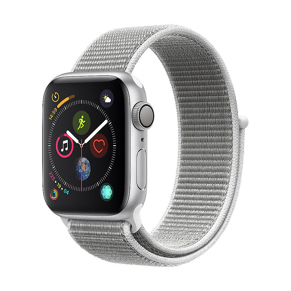 Apple Watch Series 4 GPS 40mm Aluminiumgehäuse Silber mit Sport Loop Muschel