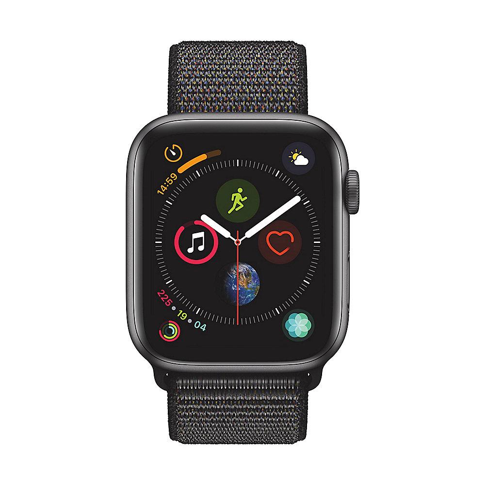 Apple Watch Series 4 GPS 44mm Aluminiumgehäuse Space Grau mit Sport Loop Schwarz