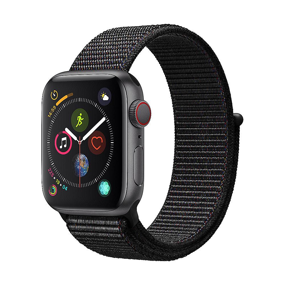 Apple Watch Series 4 LTE 40mm Aluminiumgehäuse Space Grau mit Sport Loop Schwarz