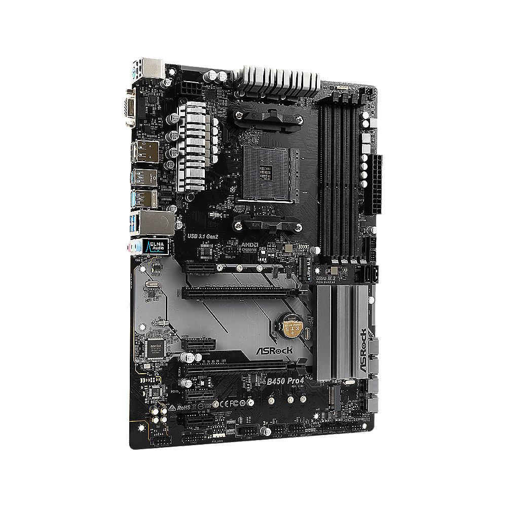 ASRock B450 Pro4 AM4 ATX Mainboard M.2/DP/HDMI/VGA/USB3.1(Gen2)