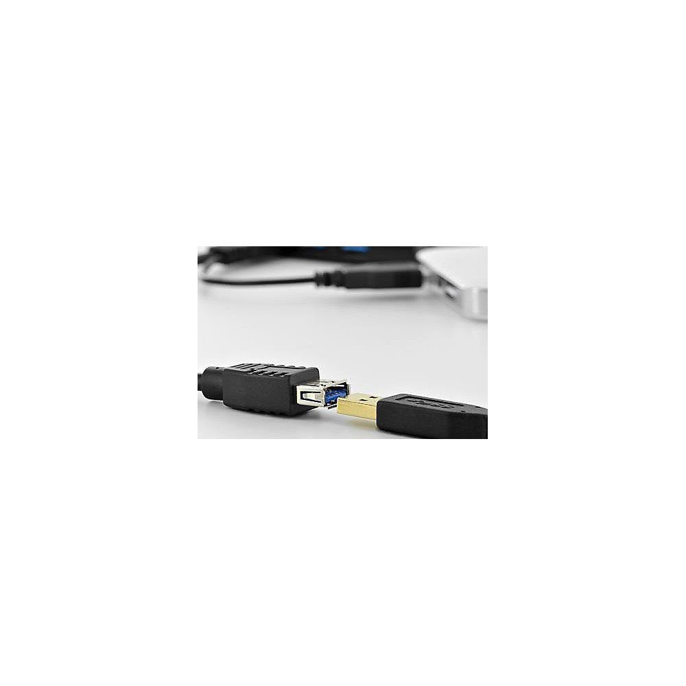 Assmann USB 3.0 Y-Adapter Kabel 0,3m 2x Typ-A zu A 2x St./Bu. schwarz