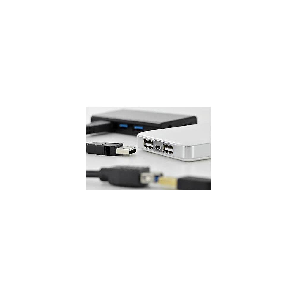 Assmann USB 3.0 Y-Adapter Kabel 0,3m 2x Typ-A zu A 2x St./Bu. schwarz