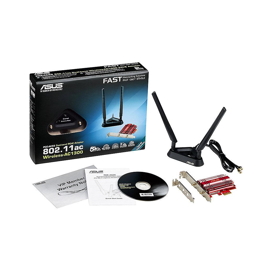 ASUS AC1300 PCE-AC56 WLAN 867Mbit Dualband PCI-Express Netzwerk Karte