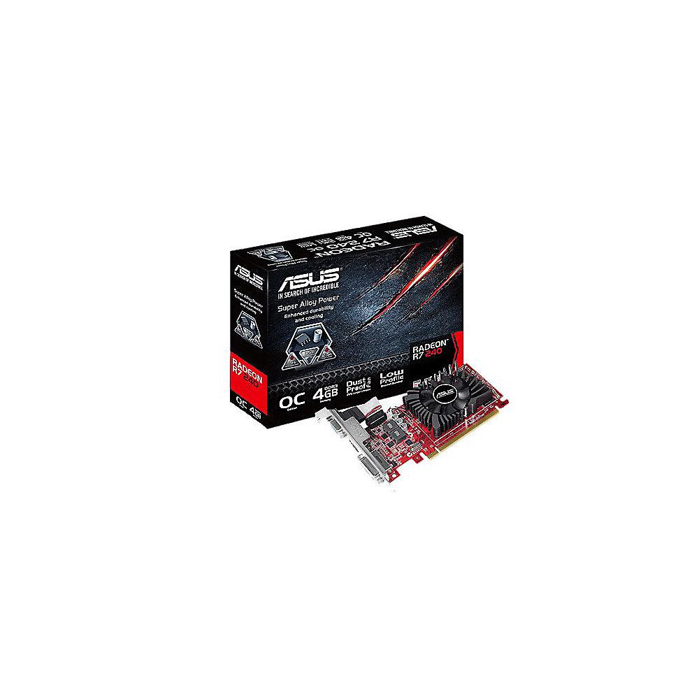 Asus AMD Radeon R7 240 OC 4GB GDDR5 Grafikkarte DVI/HDMI/VGA, Low Profile