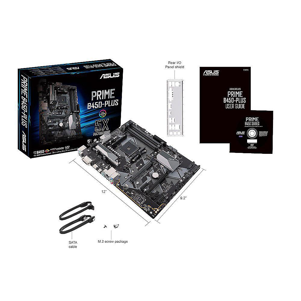 ASUS Prime B450-Plus ATX Mainboard Sockel AM4 M.2/USB3.1/HDMI/DVI