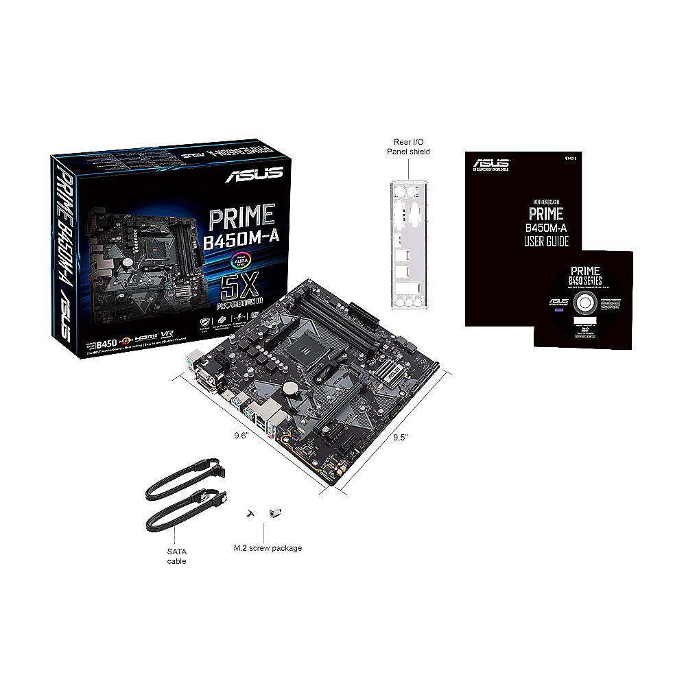 ASUS Prime B450M-A mATX Mainboard Sockel AM4 M.2/USB3.1/HDMI/DVI/VGA