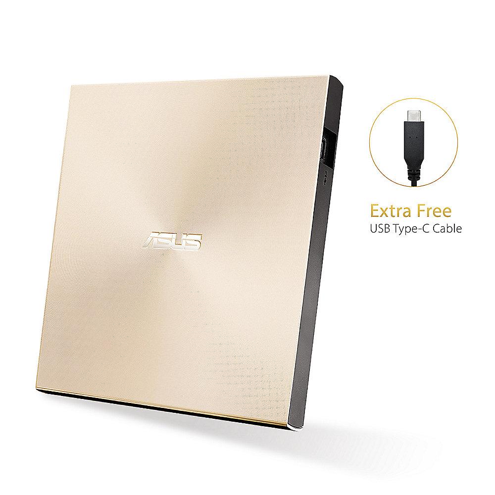 Asus ZenDrive U9M DVD Ultra Slim Brenner MDisk USB2.0/ Type C gold Mac/PC, Asus, ZenDrive, U9M, DVD, Ultra, Slim, Brenner, MDisk, USB2.0/, Type, C, gold, Mac/PC