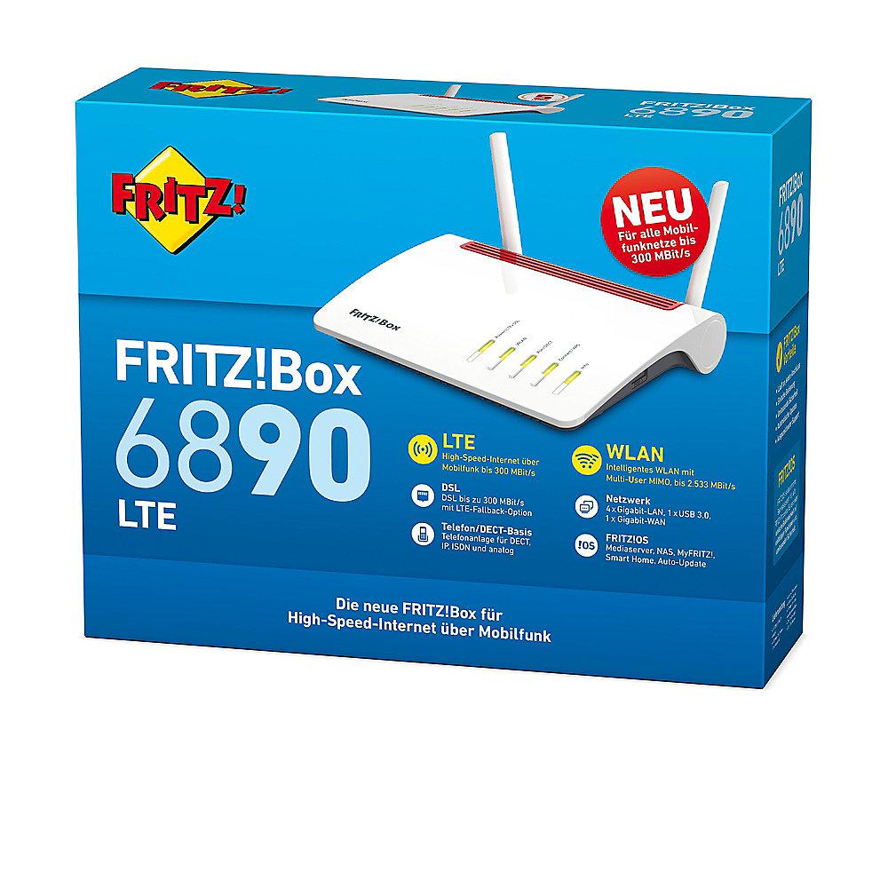 AVM FRITZ!Box 6890 VDSL & LTE Modemrouter mit VoIP Telefonie und DECT, AVM, FRITZ!Box, 6890, VDSL, &, LTE, Modemrouter, VoIP, Telefonie, DECT