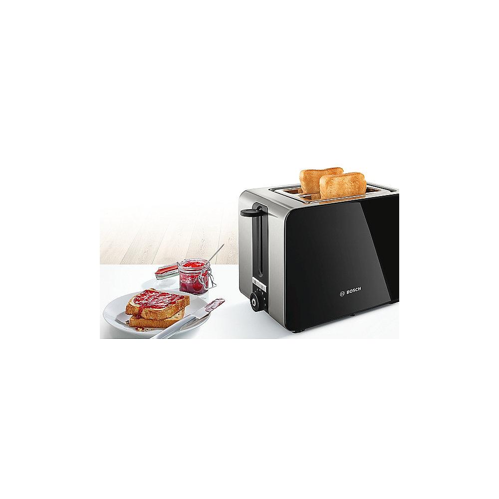 Bosch TAT7203 Kompakt-Toaster Edelstahl schwarz