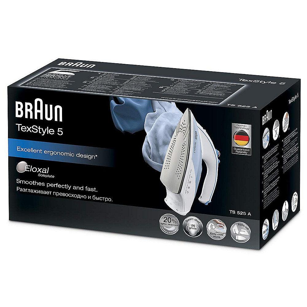 Braun TS 525A TexStyle 5 Dampfbügeleisen weiß/blau, Braun, TS, 525A, TexStyle, 5, Dampfbügeleisen, weiß/blau