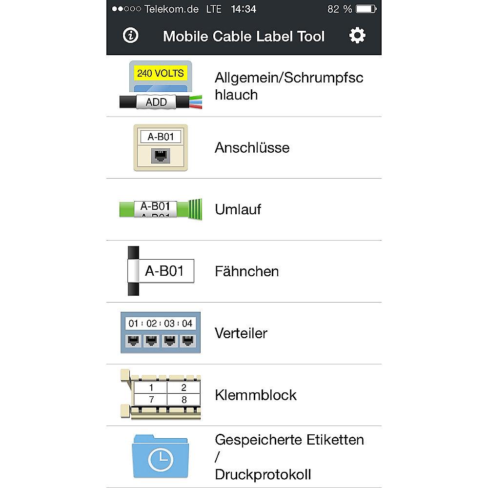 Brother P-touchPT-P750TDI Beschriftungsgerät WLAN NFC inkl. Koffer und Akku