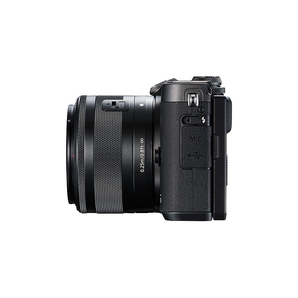 Canon EOS M6 Kit 15-45mm 1:3,5-6,3 IS STM Systemkamera schwarz, Canon, EOS, M6, Kit, 15-45mm, 1:3,5-6,3, IS, STM, Systemkamera, schwarz