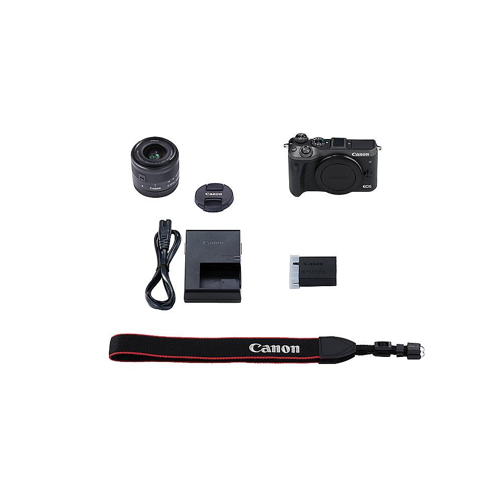 Canon EOS M6 Kit 15-45mm 1:3,5-6,3 IS STM Systemkamera schwarz, Canon, EOS, M6, Kit, 15-45mm, 1:3,5-6,3, IS, STM, Systemkamera, schwarz
