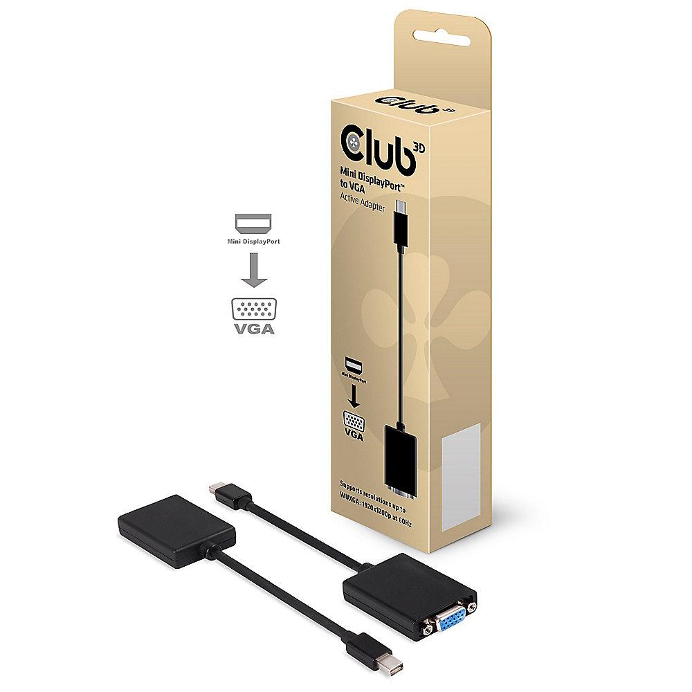 Club 3D DisplayPort Adapter 0,15m mDP zu VGA aktiv St./Bu. schwarz CAC-1103