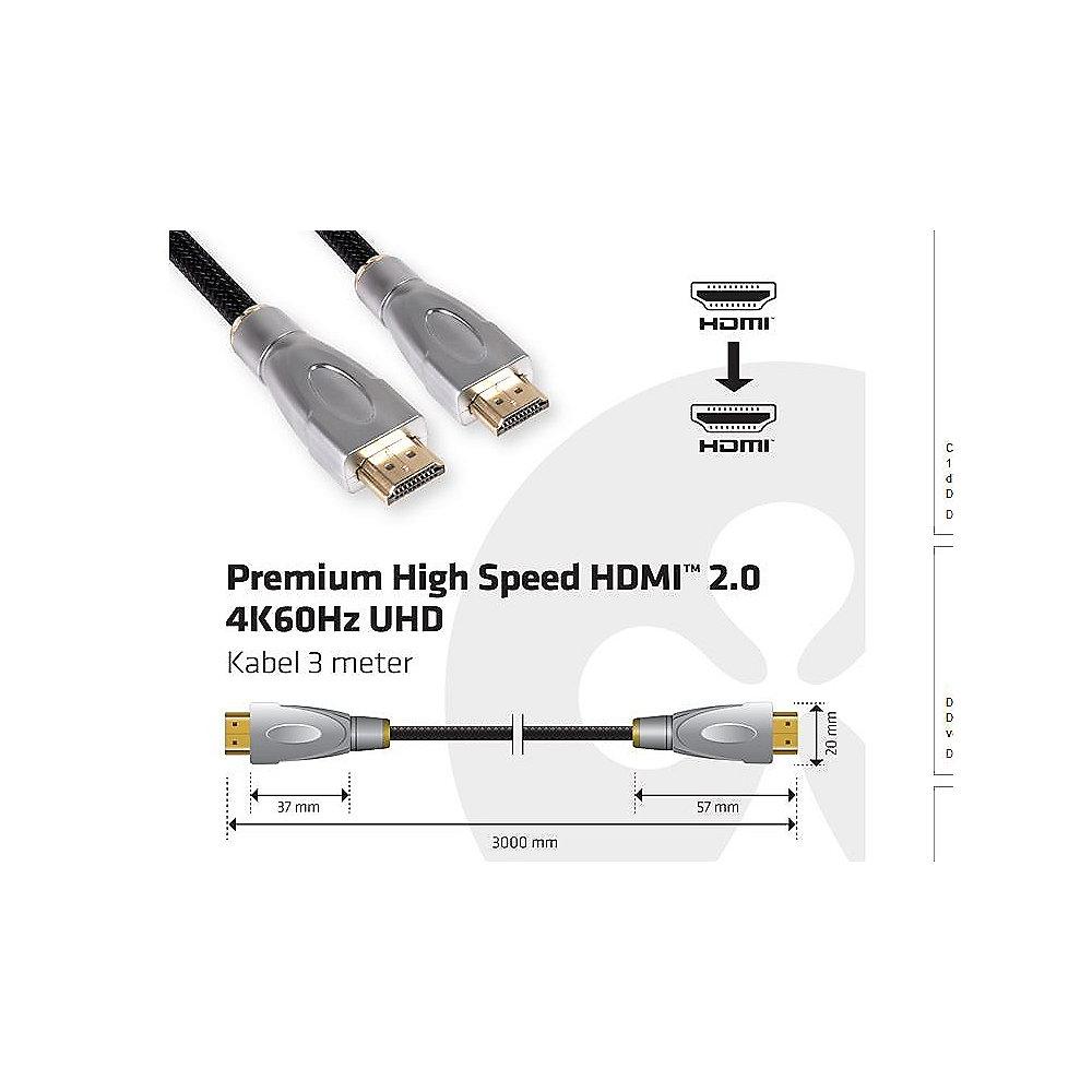 Club 3D HDMI 2.0 Kabel 3m Premium High Speed Ethernet UHD 4K60Hz CAC-1310