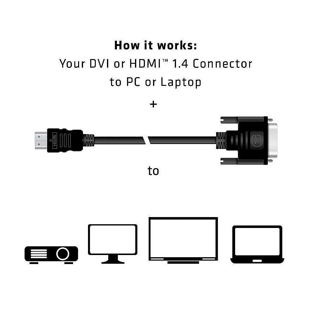 Club 3D HDMI Adapterkabel 2m HDMI zu DVI-D bidirektional schwarz CAC-1210