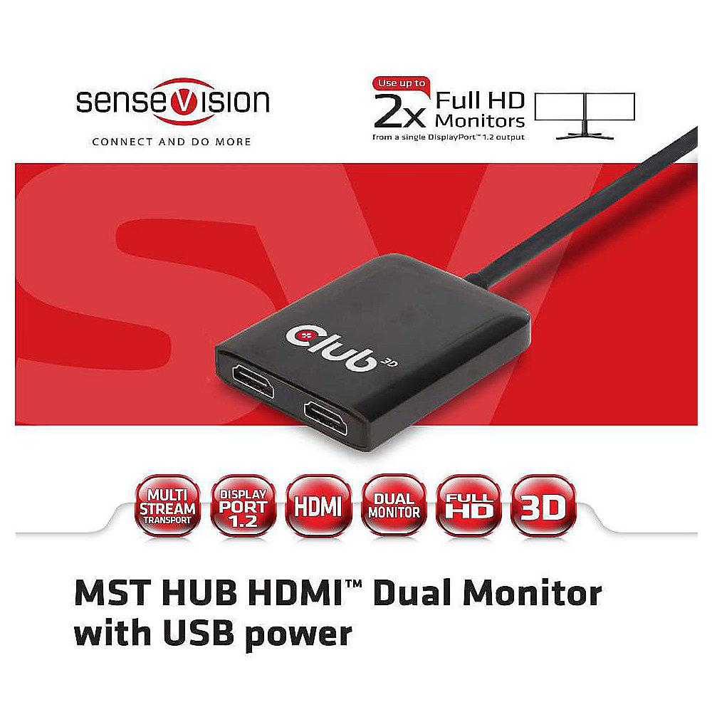 Club 3D MST Hub Displayport 1.2 zu HDMI Dual Monitor schwarz