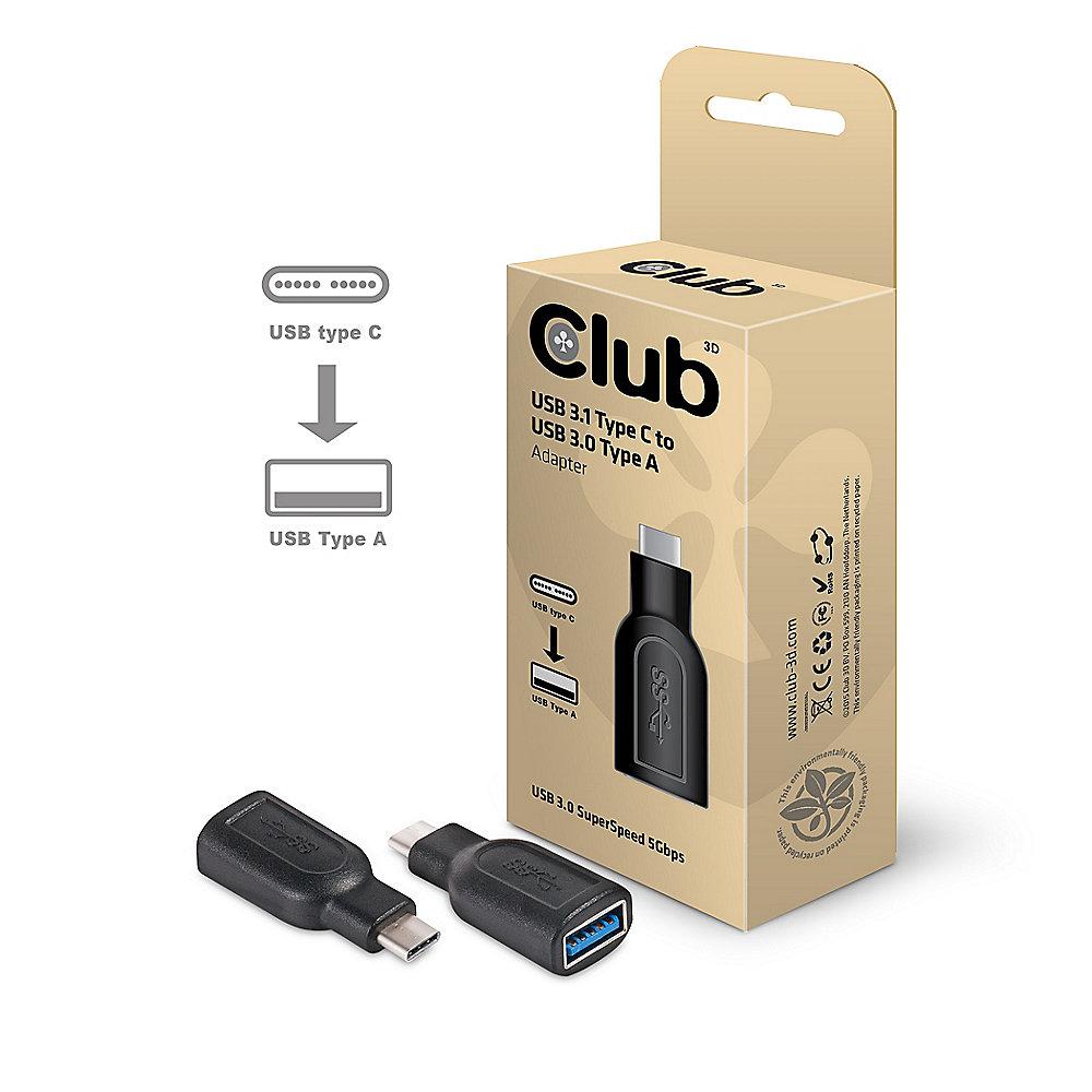 Club 3D USB 3.1 Adapter Typ-C zu USB 3.0 Typ-A St./Bu. schwarz CAA-1521