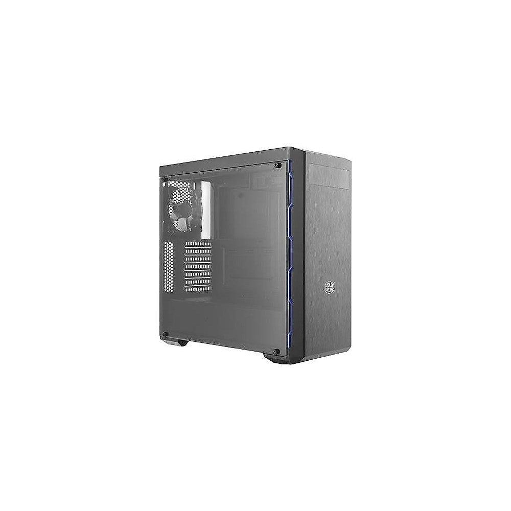 Cooler Master MasterBox MB600L Midi Tower ATX Gehäuse mit Sichtfenster sw/blau