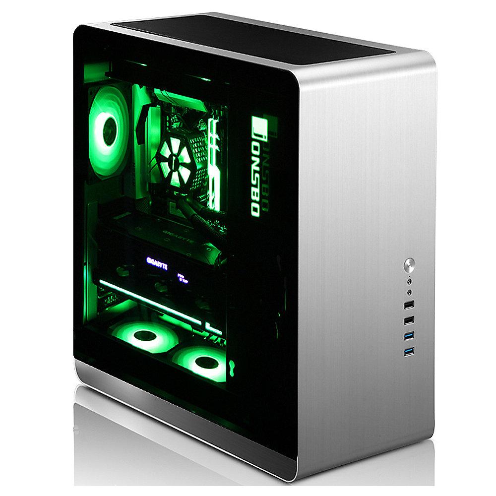 Cooltek Jonsbo UMX4 Silver Window RGB Midi Tower mATX Gaming Gehäuse