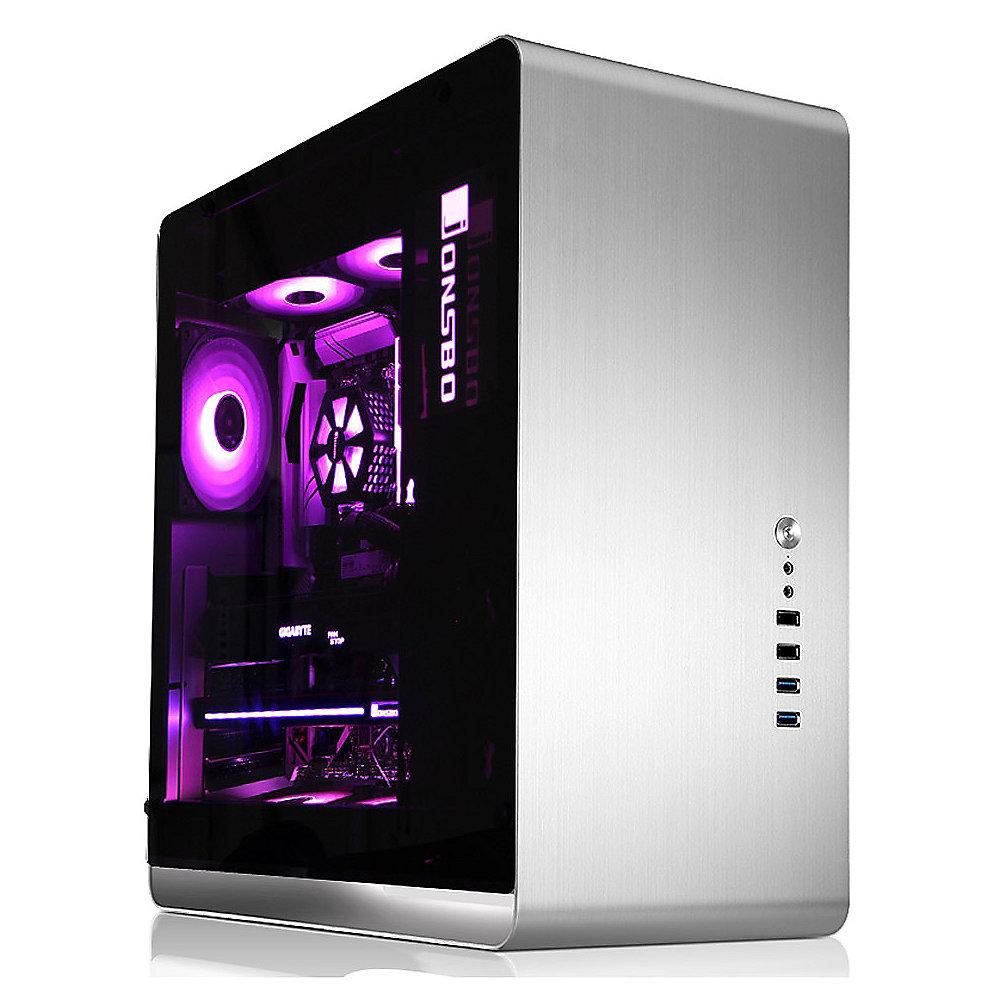 Cooltek Jonsbo UMX4 Silver Window RGB Midi Tower mATX Gaming Gehäuse